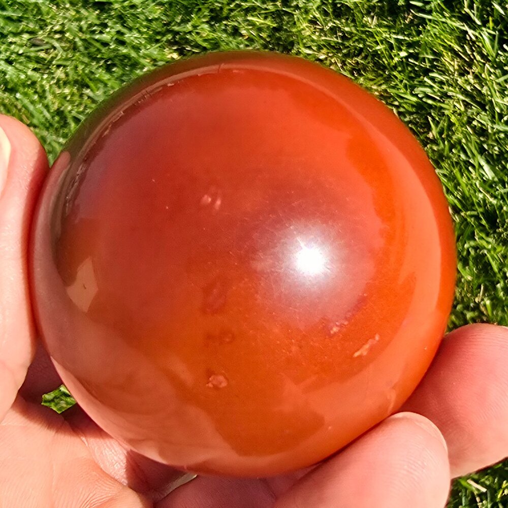 Red Mookaite Sphere – Rooted Wisdom & Dynamic Strength